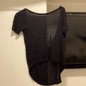 Black High Low T-Shirt with Low Back